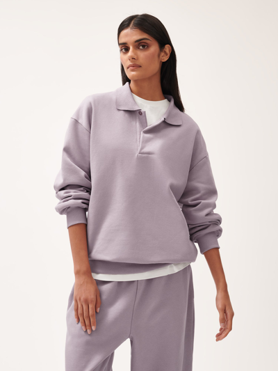 Pangaia Womens Dna Heavyweight Polo Sweatshirt In Raisin-purple