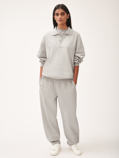 Pangaia Womens Dna Heavyweight Polo Sweatshirt In Stone