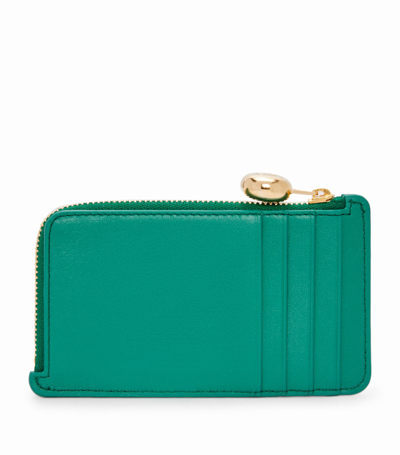 Loewe Leather Pebble Card Holder In Green