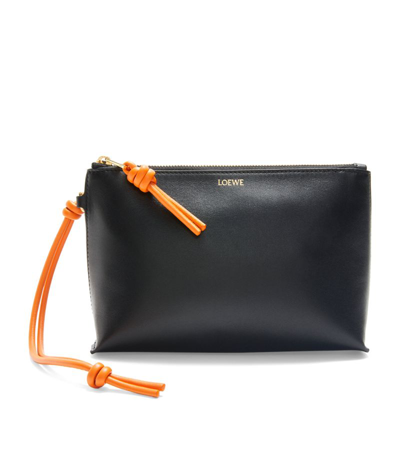 Loewe Leather Knot T Pouch In Black