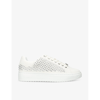 CARVELA CARVELA WOMEN'S WHITE DREAM JEWEL CRYSTAL-EMBELLISHED WOVEN LOW-TOP TRAINERS