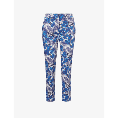 Weekend Max Mara Womens Cornflower Blue Ravello Slim-fit Stretch-cotton Trousers