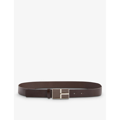 Claudie Pierlot Womens Bruns Branded-buckle Narrow Leather Belt