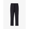ISSEY MIYAKE PLEATS PLEASE ISSEY MIYAKE WOMENS BLACK PLEATED WIDE-LEG MID-RISE KNITTED TROUSERS