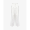 WEEKEND MAX MARA ZIRCONE WIDE-LEG MID-RISE COTTON AND LINEN-BLEND TROUSERS