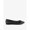 FRENCH SOLE FRENCH SOLE WOMEN'S BLACK QUILTED AMELIE QUILTED LEATHER BALLET FLATS