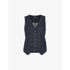 Whistles Womens Navy Joanna Parch-pocket Denim Waistcoat In Navy