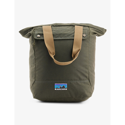 Patagonia Mens Basin Green Brand-patch Waxed-canvas Tote Bag