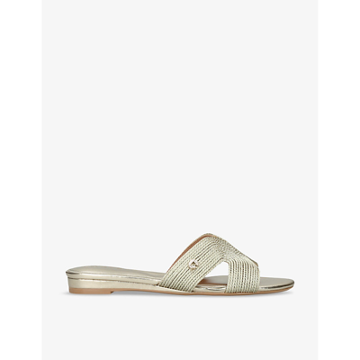 Carvela Gala Rope-effect Woven Sandals In Gold