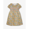 TROTTERS TROTTERS GIRLS LEMON ELYSIAN DAY KIDS ELYSIAN FRILLED-COLLAR FLORAL-PRINT COTTON DRESS 2-4 YEARS