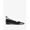 Claudie Pierlot Square-toe Leather Ballerina Shoes In Noir / Gris