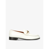 Valentino Gate Vlogo Leather Loafers In Winter Wht