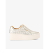CARVELA CARVELA WOMEN'S GOLD CONNECTED LACELESS LEATHER LOW-TOP TRAINERS