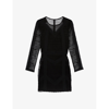 THE KOOPLES THE KOOPLES WOMENS BLACK OPEN-WEAVE ROUND-NECK KNITTED MINI DRESS