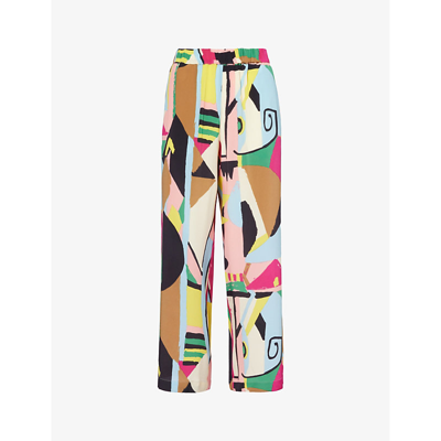 Weekend Max Mara Womens Multicolour Gradara Floral-print Silk Trousers
