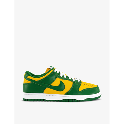 Nike Mens Varsity Maize Pine Green Dunk Low Leather Low-top Trainers