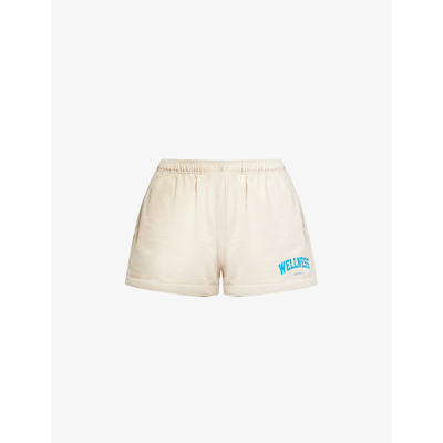 Sporty And Rich Wellness Ivy Cotton Disco Shorts In Cream
