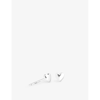 Astrid & Miyu Heart Rhodium-plated Sterling-silver Stud Earrings In Rhodium