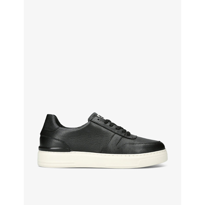 Duke & Dexter Ritchie Hand-stitched Leather Low-top Trainers In Black