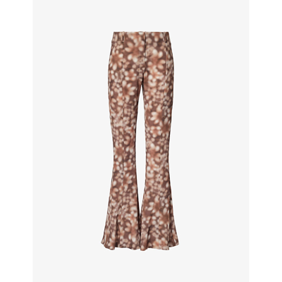 Acne Studios Womens Brown Pippen Flared-leg Mid-rise Woven Trousers