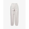 Max Mara Womens Stone Candela Cropped Tapered-leg Cotton Trousers In Stone