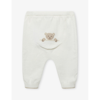 TROTTERS TROTTERS OFF WHITE TEDDY BEAR BEAR-MOTIF COTTON AND WOOL-BLEND LEGGINGS 0-9 MONTHS