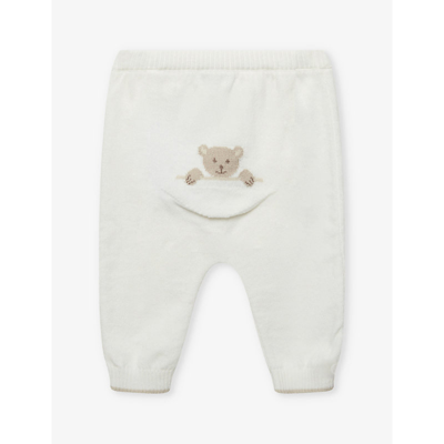 Trotters Babies'  Off White Teddy Bear Bear-motif Cotton And Wool-blend Leggings 0-9 Months
