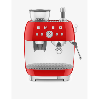 Smeg Red Egf03whuk Espresso Coffee Machine And Grinder