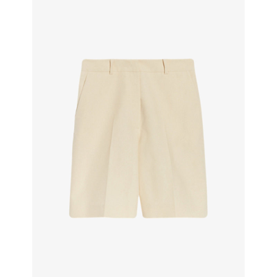 Claudie Pierlot Womens Naturels Mid-rise Straight-leg Cotton Shorts