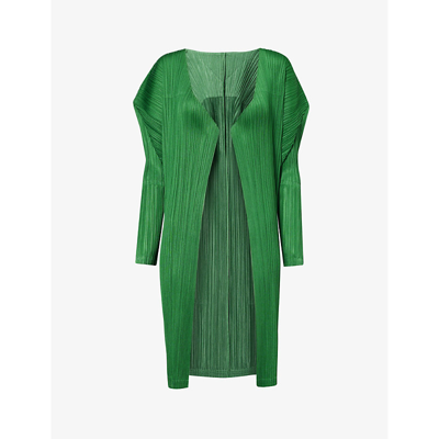 Issey Miyake Pleats Please  Womens Green February Regular-fit Knitted Cardigan