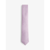 TED BAKER TED BAKER MEN'S LILAC TEXTURED-WEAVE SILK AND LINEN TIE