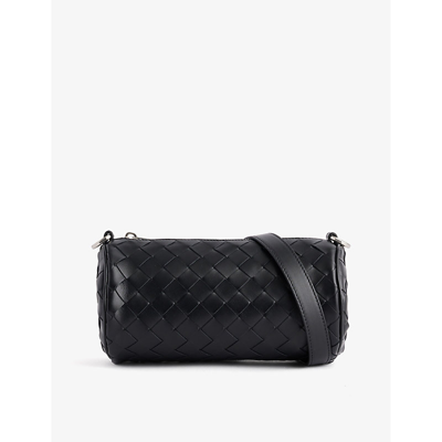 Bottega Veneta Black-silver Pouch Avenue Leather Pouch Bag