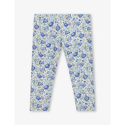 Trotters Girls Blue Felicite Kids Felicite Floral-print Stretch-cotton Leggings 2-11 Years