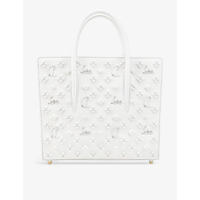 Christian Louboutin Womens Bianco Paloma Leather Tote Bag