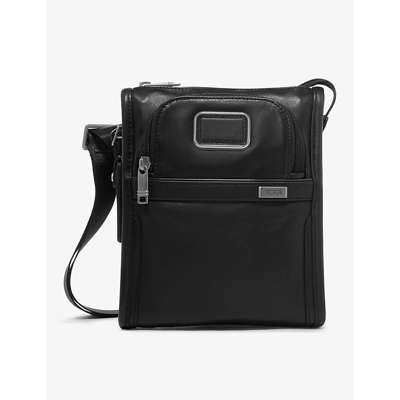 Tumi Mens Black Alpha 3 Small Leather Cross-body Bag