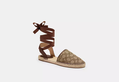 Coach Outlet Connie Espadrille In Signature Jacquard In Brown
