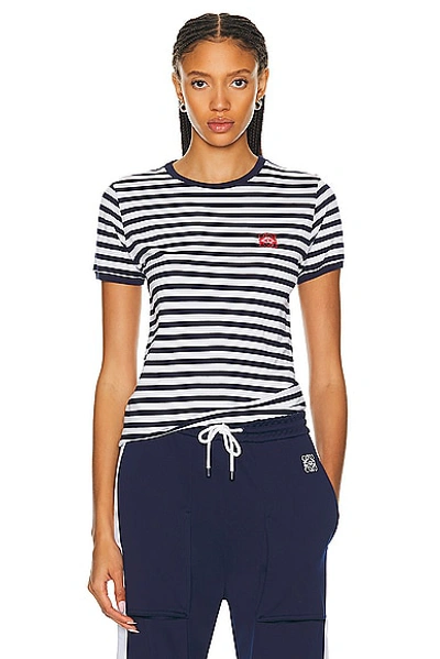 Loewe Slim Fit Striped T-shirt In White