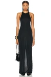 Saint Laurent Jersey Maxi Dress In Noir