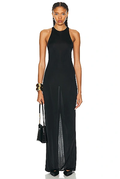 Saint Laurent Jersey Maxi Dress In Noir