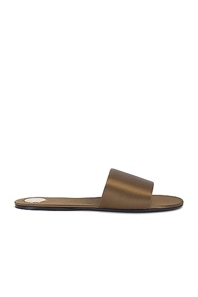 Saint Laurent Carlyle Flat Slide In Green