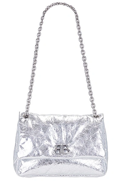 Balenciaga Women's Monaco Mini Metallized Bag In Silver