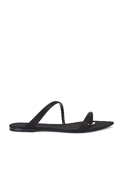 Saint Laurent Tanger Satin Sandals In Noir