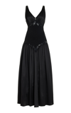 Gabriela Hearst Highland Appliqued Silk Maxi Dress In Black