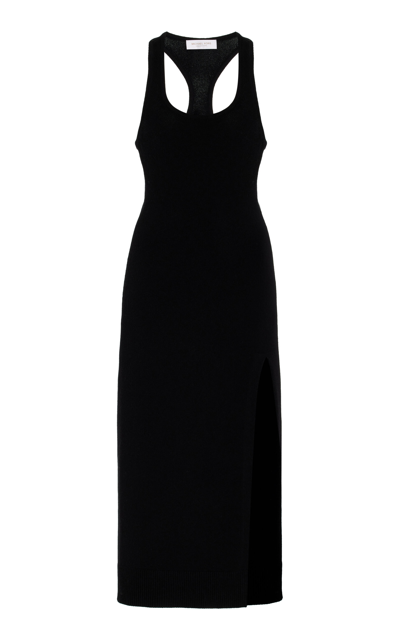 Michael Kors Racerback Cashmere Midi Tank Dress In Black