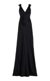 Michael Kors Bias-cut Satin Charmeuse Gown In Black