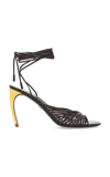 Ferragamo Dark Brown Leather Atena Sandals In Brown