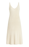 Gabriela Hearst Downs V-neck Silk-cashmere Midi Dress In Ivory