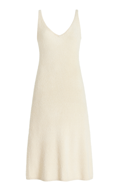 Gabriela Hearst Downs V-neck Silk-cashmere Midi Dress In Ivory