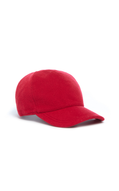 Gabriela Hearst Zed Cashmere Baseball Hat In Red