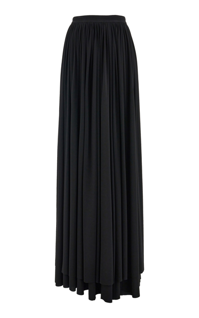 Ferragamo Woman Longline Ruffled Skirt In Black